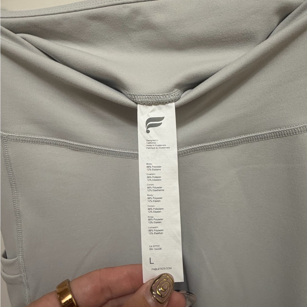 Fabletics Light Gray High-Rise Performance Leggin… - image 3